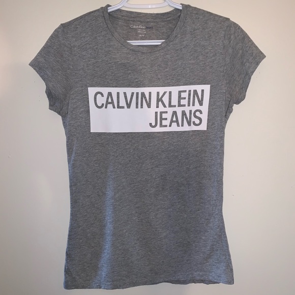 Calvin Klein | Grey & White Short Sleeve T-Shirt - Picture 1 of 8